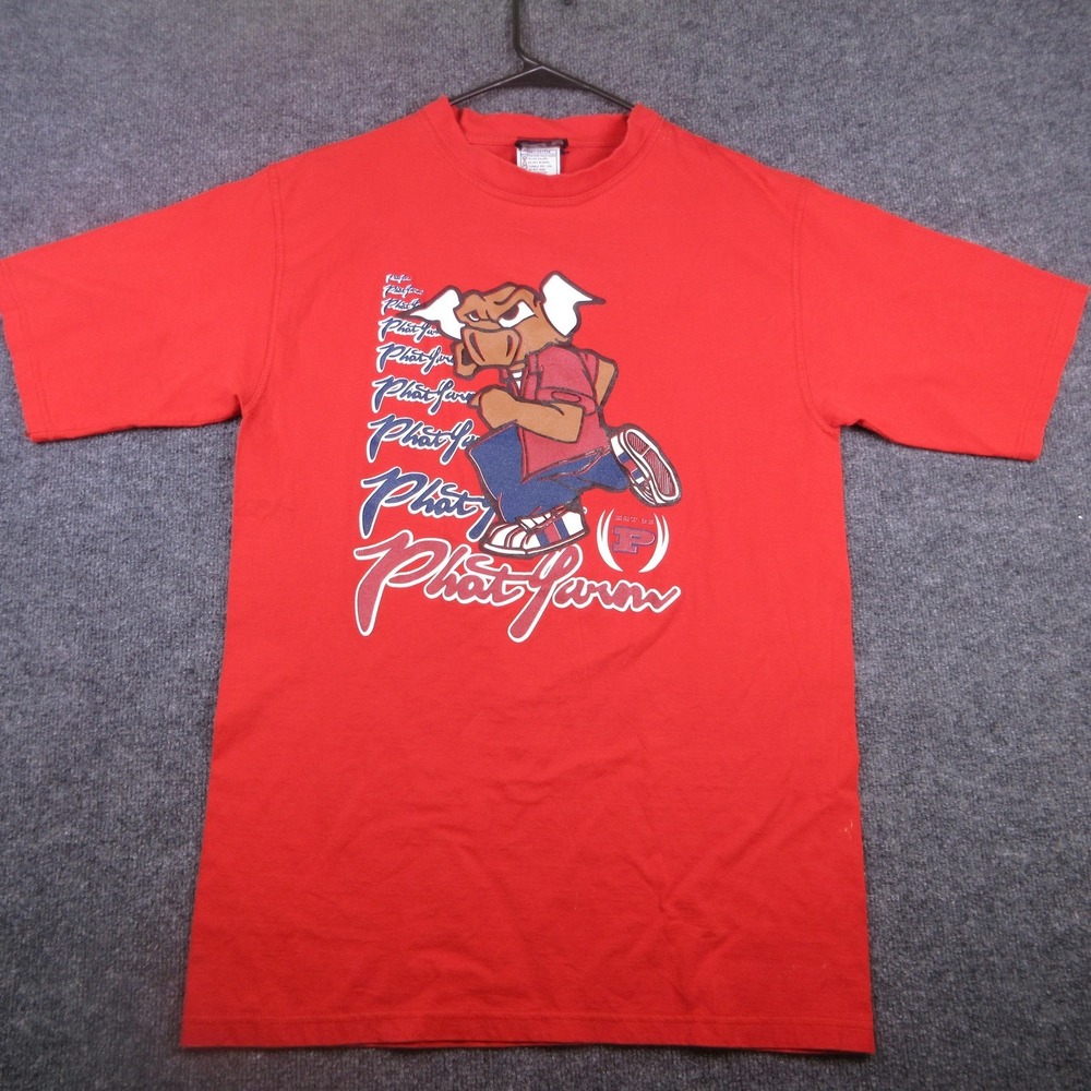 Y2K Phat Farm Shirt Mens 3XL Red Bulldog Graphic T Shirt Tee Hip Hop Streetwear